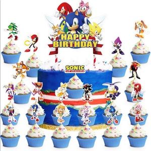 Sonic The Hedgehog Cake Topper & Cupcake Topper